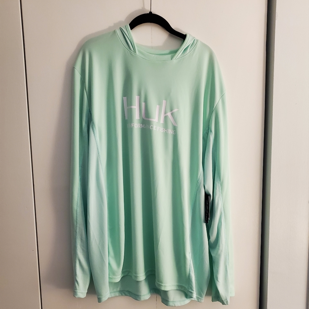 NWT Huk Long Sleeve Hooded Shirt XXL